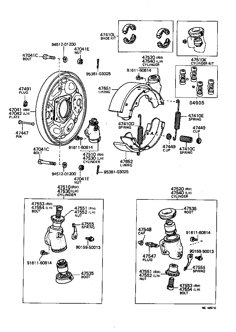  HIACE |  FRONT DRUM BRAKE WHEEL CYLINDER BACKING PLATE