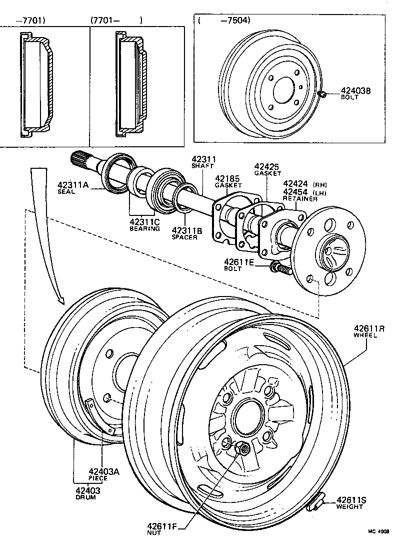  CARINA |  REAR AXLE SHAFT HUB