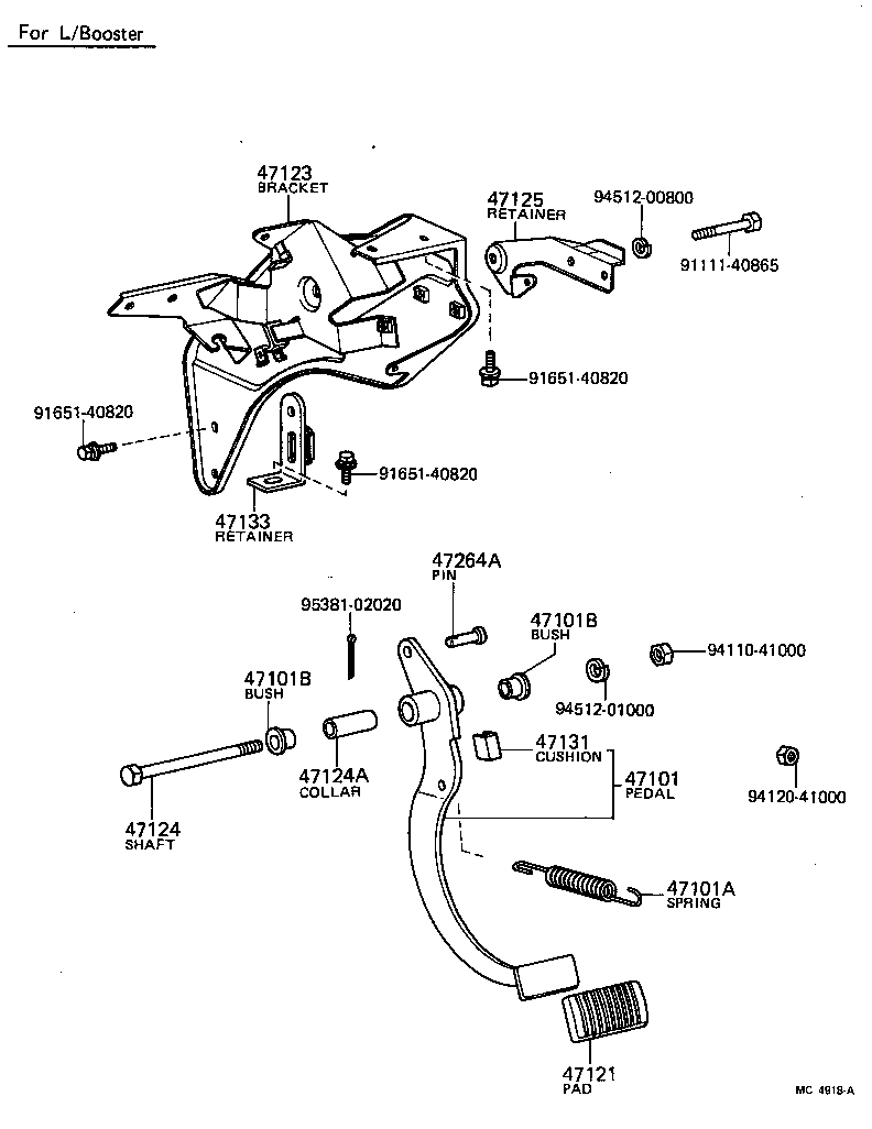  LITEACE |  BRAKE PEDAL BRACKET