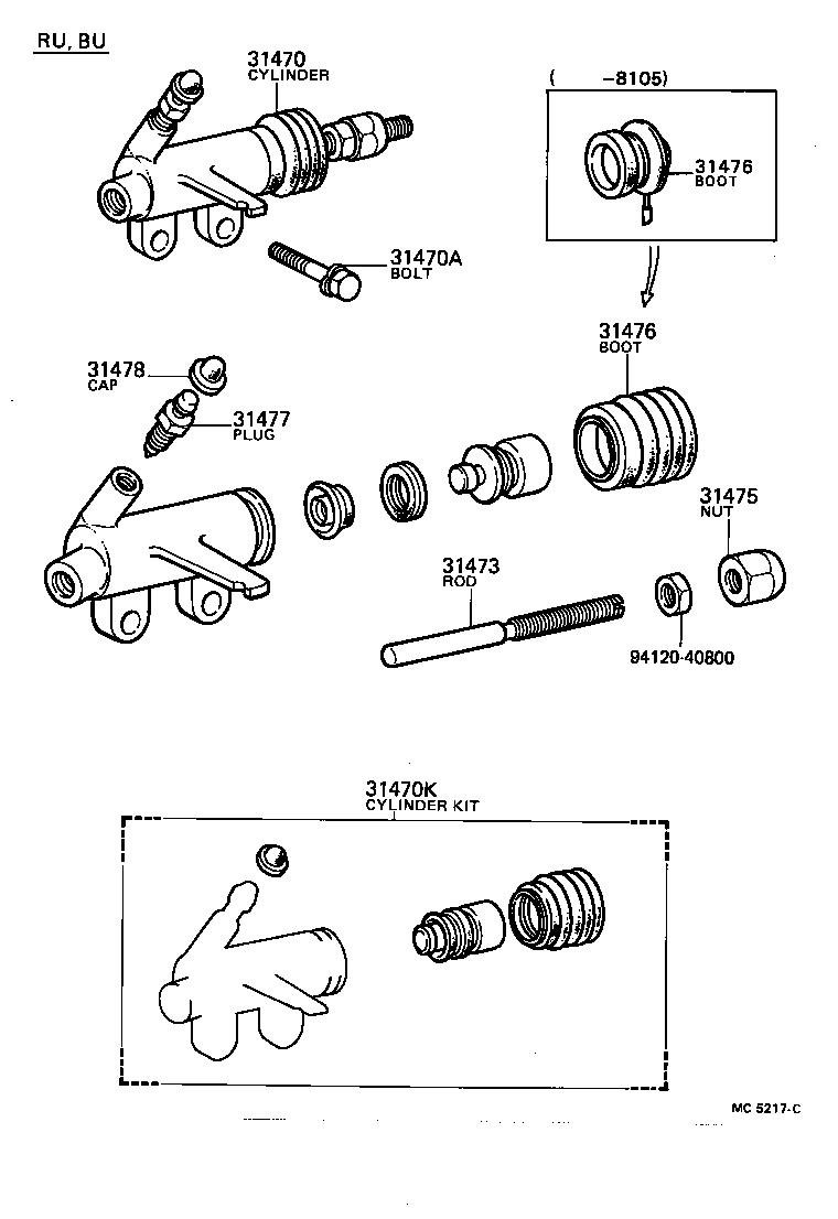  DYNA |  CLUTCH RELEASE CYLINDER