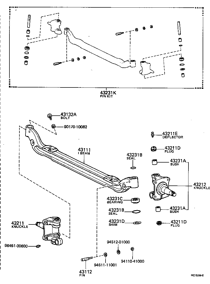  TOYOACE |  FRONT AXLE ARM STEERING KNUCKLE