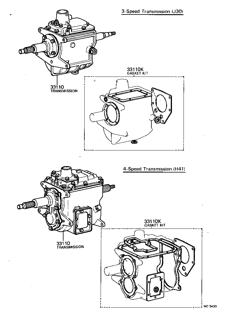  LAND CRUISER 40 45 55 |  TRANSAXLE OR TRANSMISSION ASSY GASKET KIT MTM