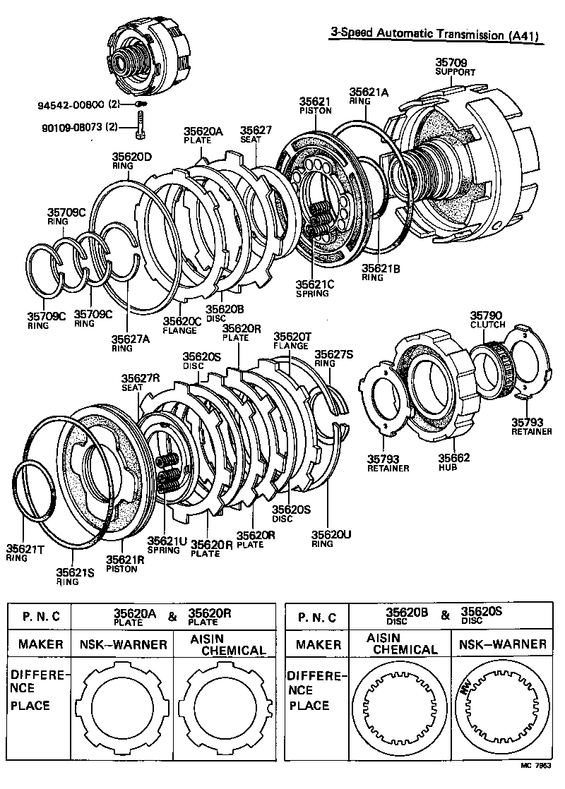  STARLET |  CENTER SUPPORT PLANETARY SUN GEAR ATM