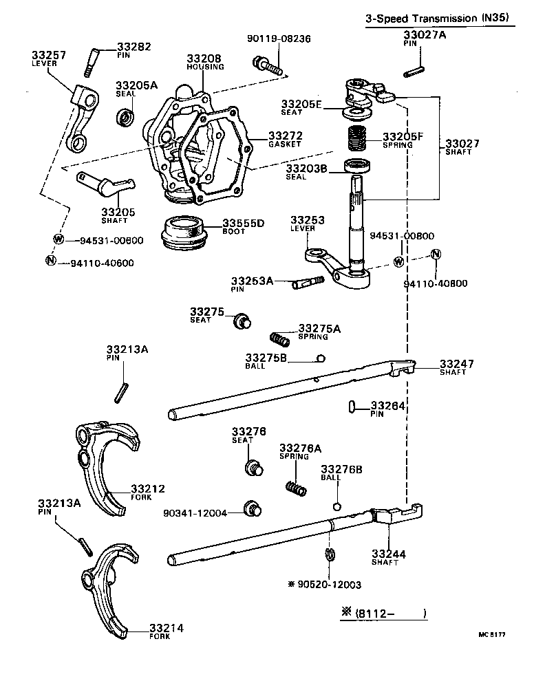  CRESSIDA |  GEAR SHIFT FORK LEVER SHAFT MTM