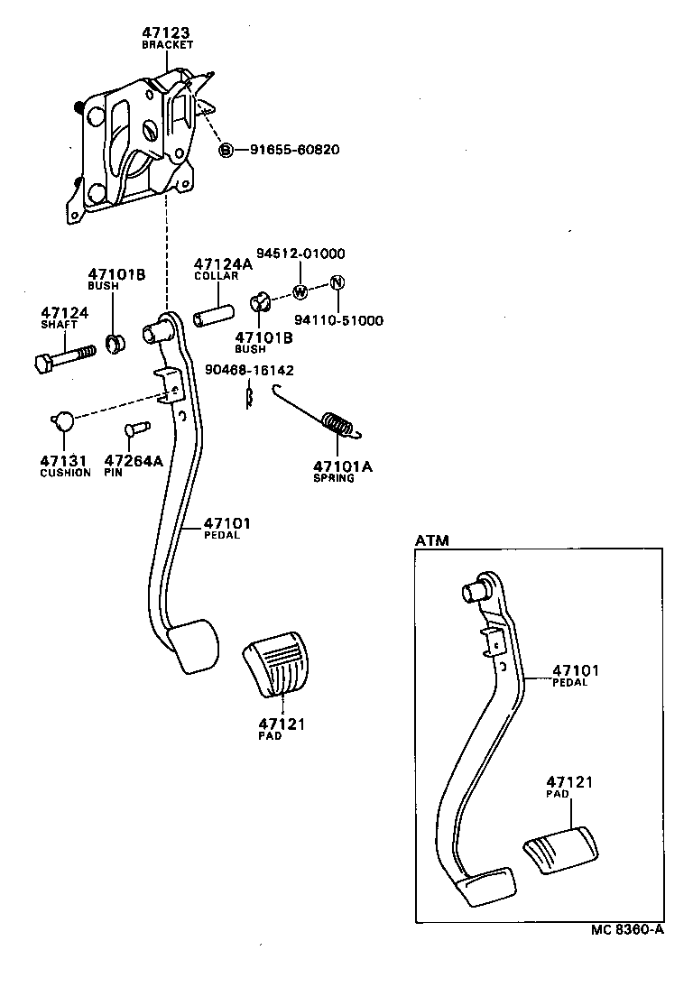  CAMRY |  BRAKE PEDAL BRACKET