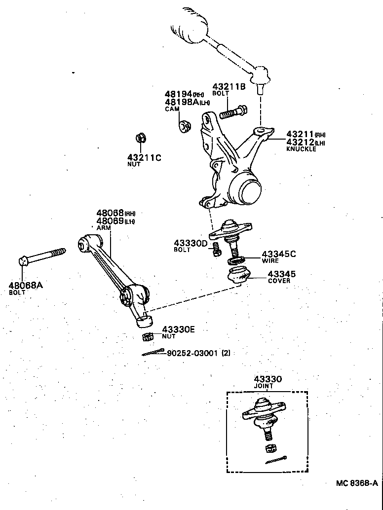  CAMRY |  FRONT AXLE ARM STEERING KNUCKLE