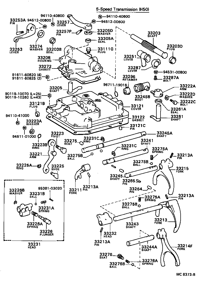  DYNA |  GEAR SHIFT FORK LEVER SHAFT MTM