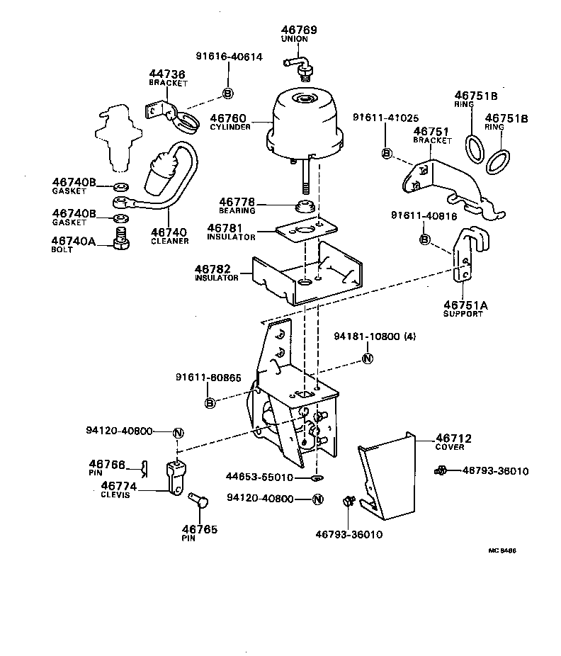  DYNA |  EXHAUST BRAKE ASSEMBLY VACUUM CYLINDER