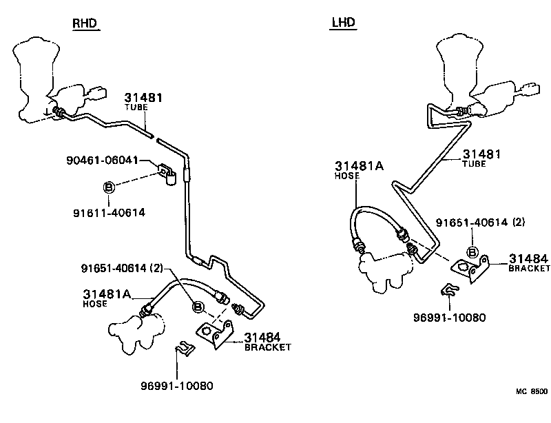  CARINA |  CLUTCH PEDAL FLEXIBLE HOSE