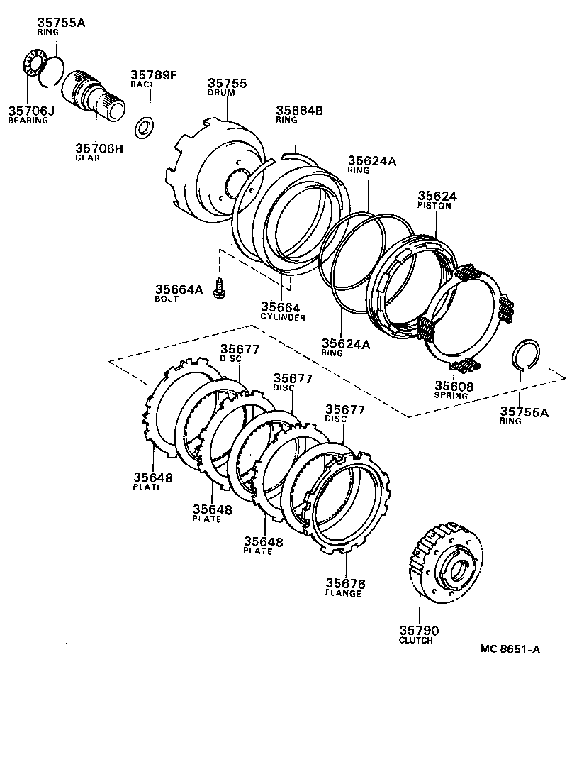  CELICA |  CENTER SUPPORT PLANETARY SUN GEAR ATM