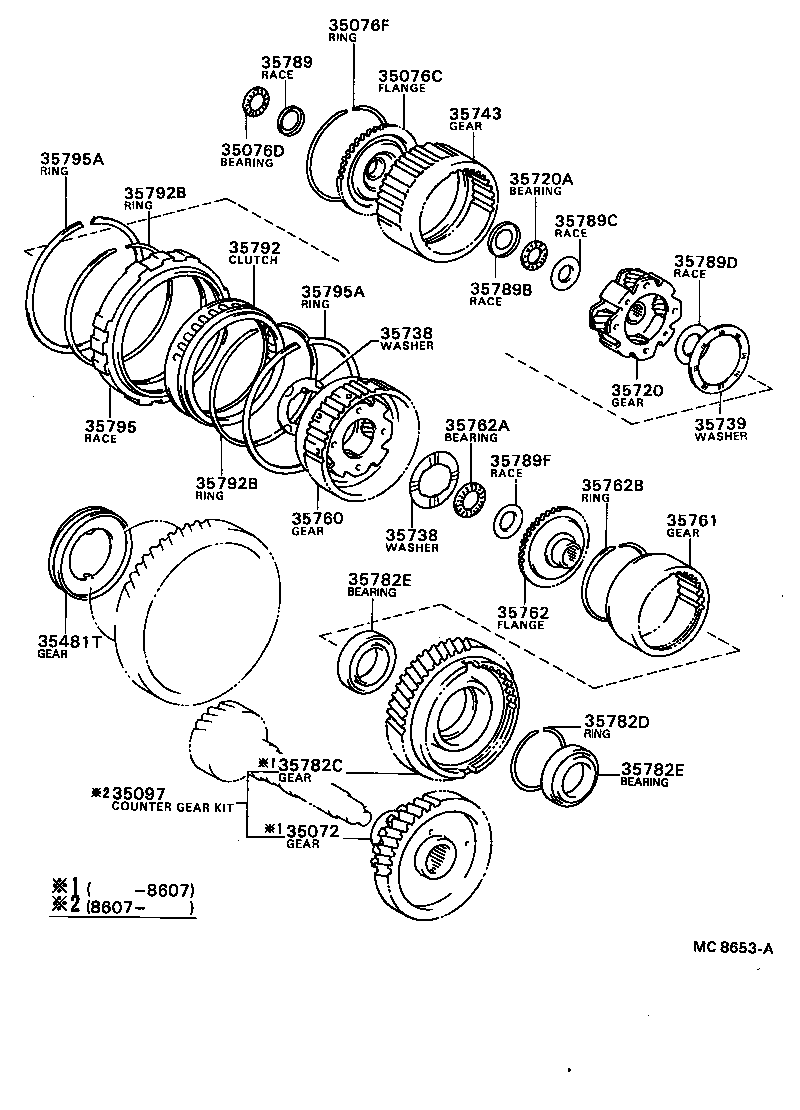  CELICA |  PLANETARY GEAR REVERSE PISTON COUNTER GEAR ATM