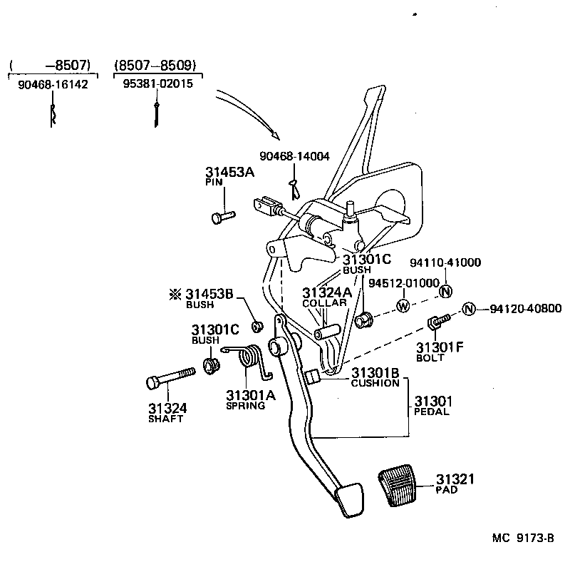  LITEACE |  CLUTCH PEDAL FLEXIBLE HOSE
