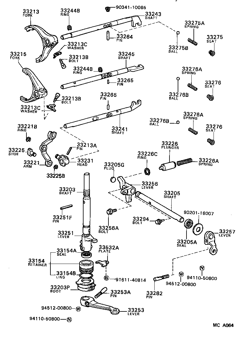  CROWN |  GEAR SHIFT FORK LEVER SHAFT MTM