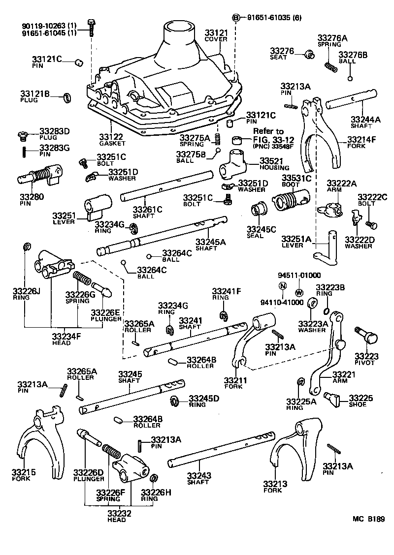  LAND CRUISER 60 |  GEAR SHIFT FORK LEVER SHAFT MTM