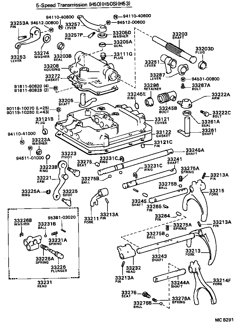  DYNA |  GEAR SHIFT FORK LEVER SHAFT MTM