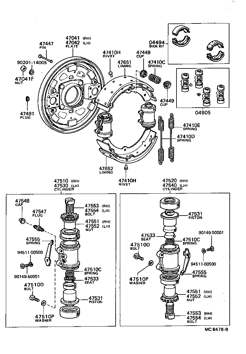  DYNA |  FRONT DRUM BRAKE WHEEL CYLINDER BACKING PLATE