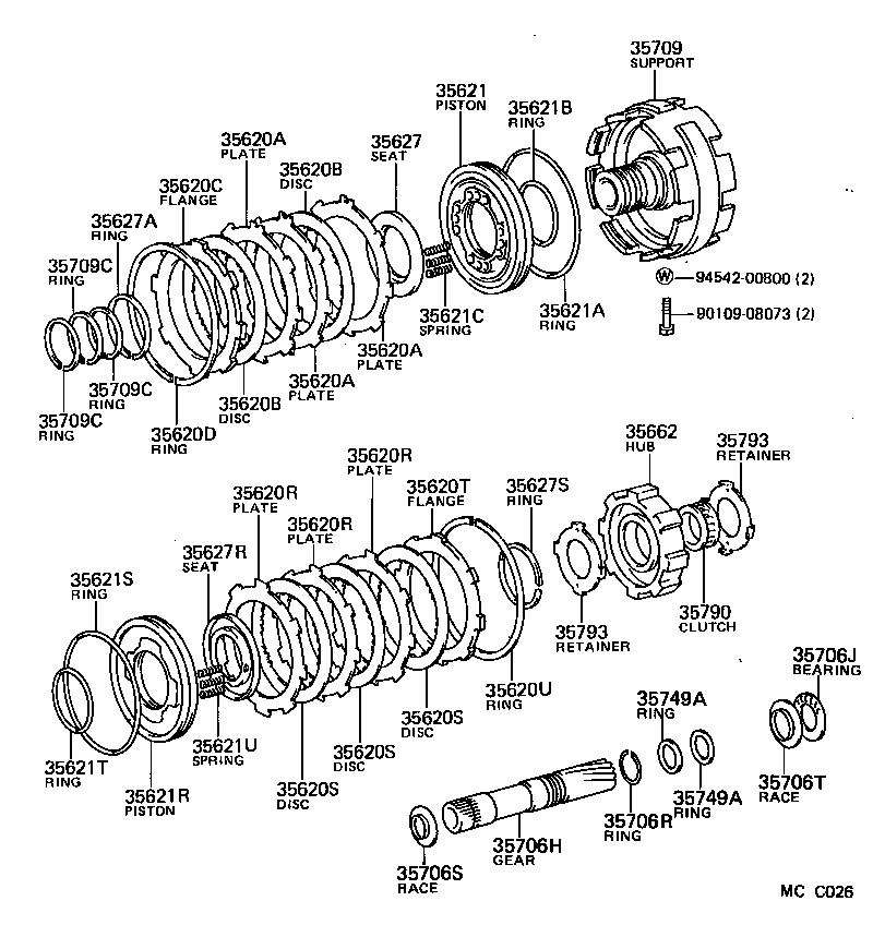  CROWN |  CENTER SUPPORT PLANETARY SUN GEAR ATM