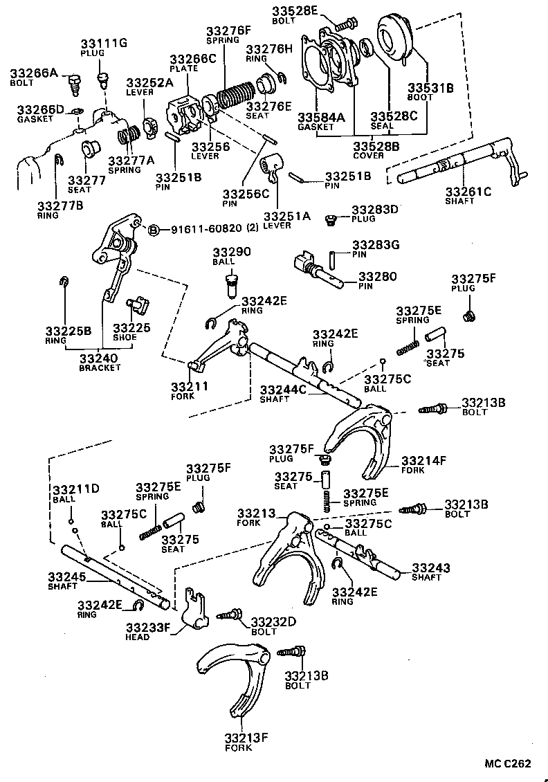  CELICA |  GEAR SHIFT FORK LEVER SHAFT MTM