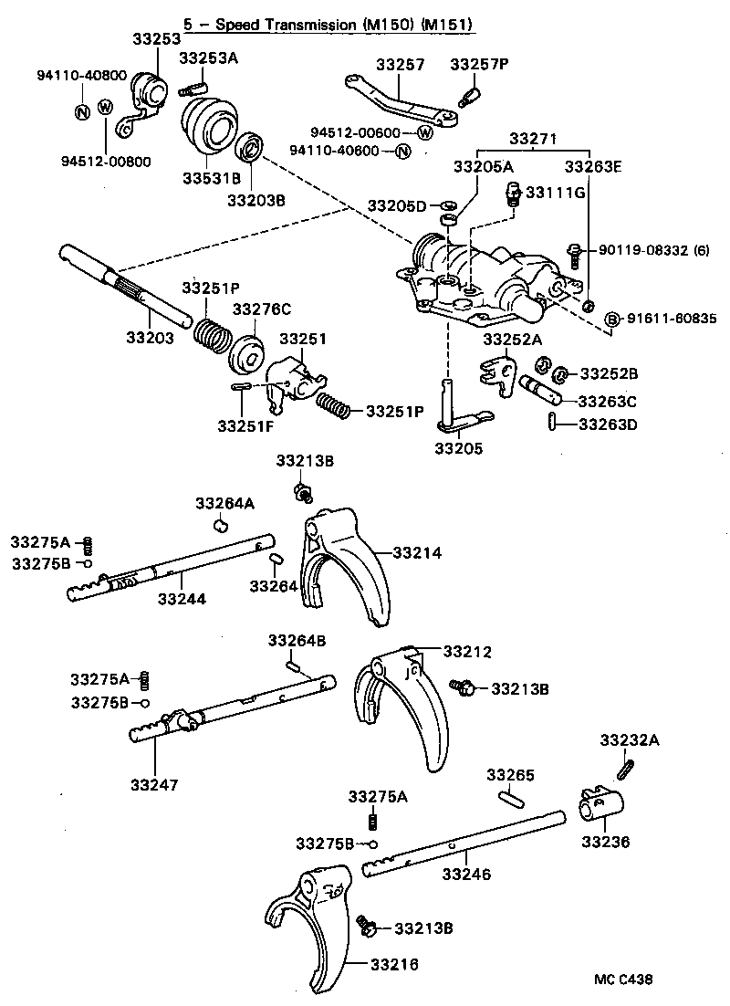  DYNA |  GEAR SHIFT FORK LEVER SHAFT MTM