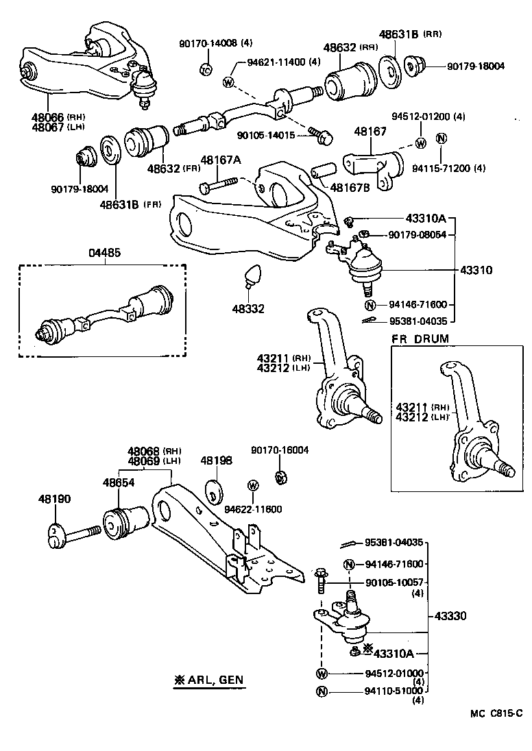  DYNA100 |  FRONT AXLE ARM STEERING KNUCKLE
