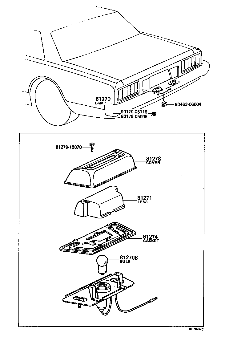  CROWN |  REAR LICENSE PLATE LAMP