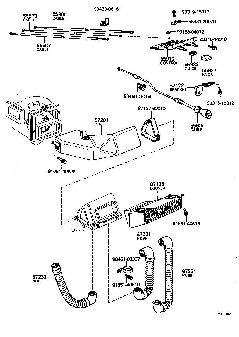  LAND CRUISER 40 45 55 |  HEATING AIR CONDITIONING CONTROL AIR DUCT