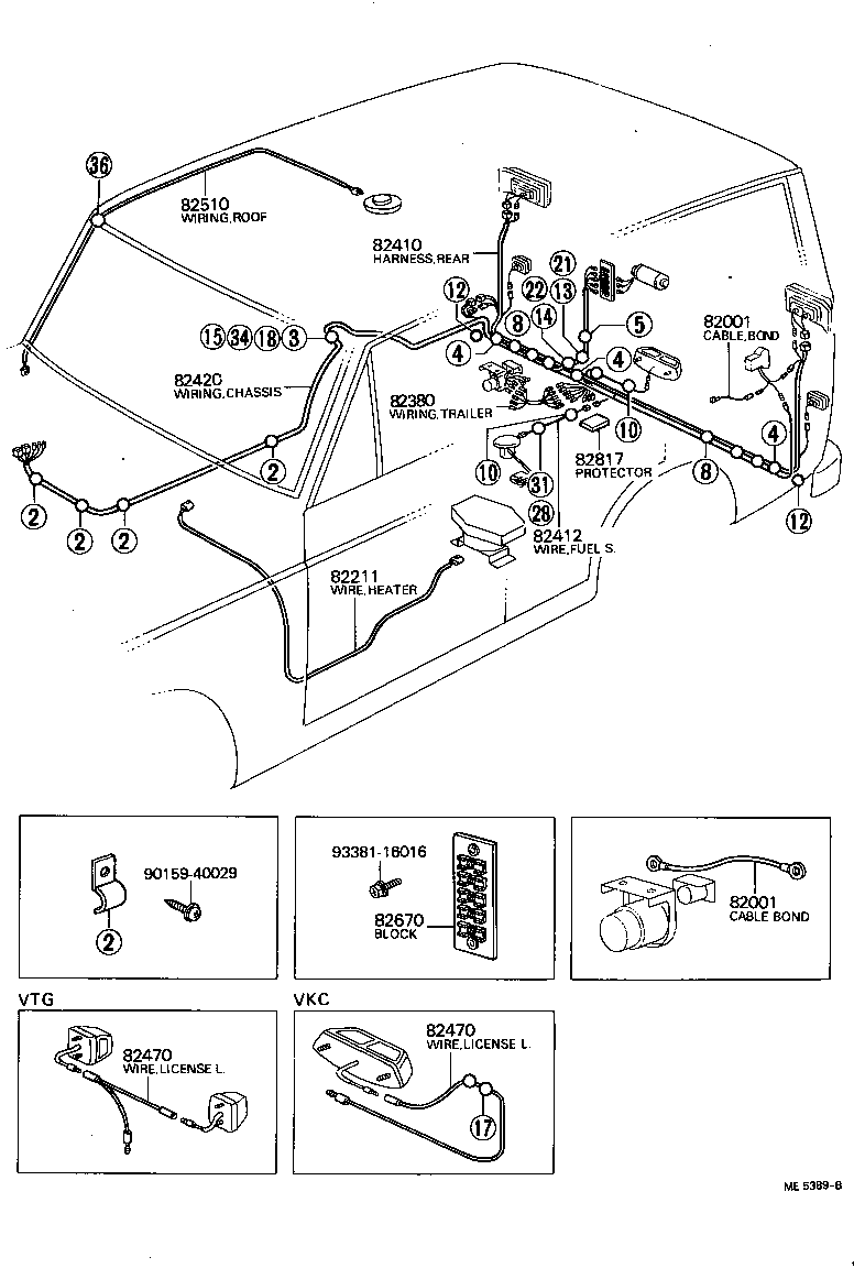  LAND CRUISER 40 45 55 |  WIRING CLAMP