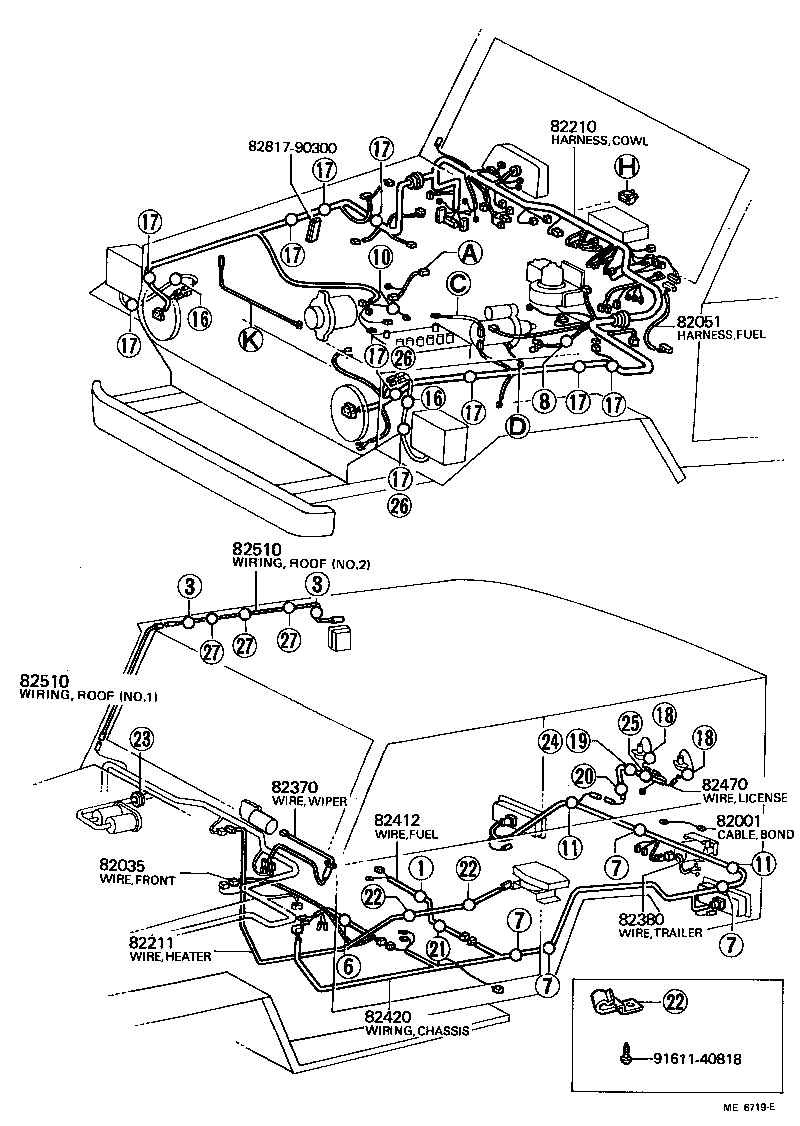  LAND CRUISER 40 45 55 |  WIRING CLAMP