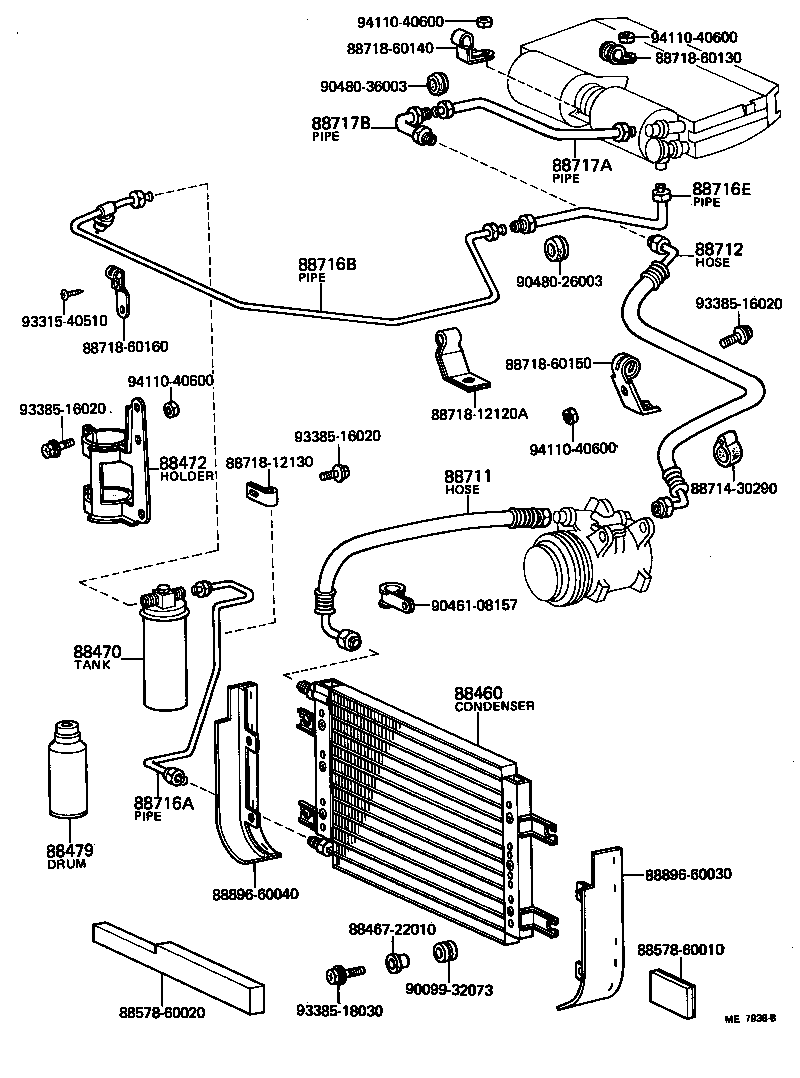  LAND CRUISER 40 45 55 |  HEATING AIR CONDITIONING COOLER PIPING