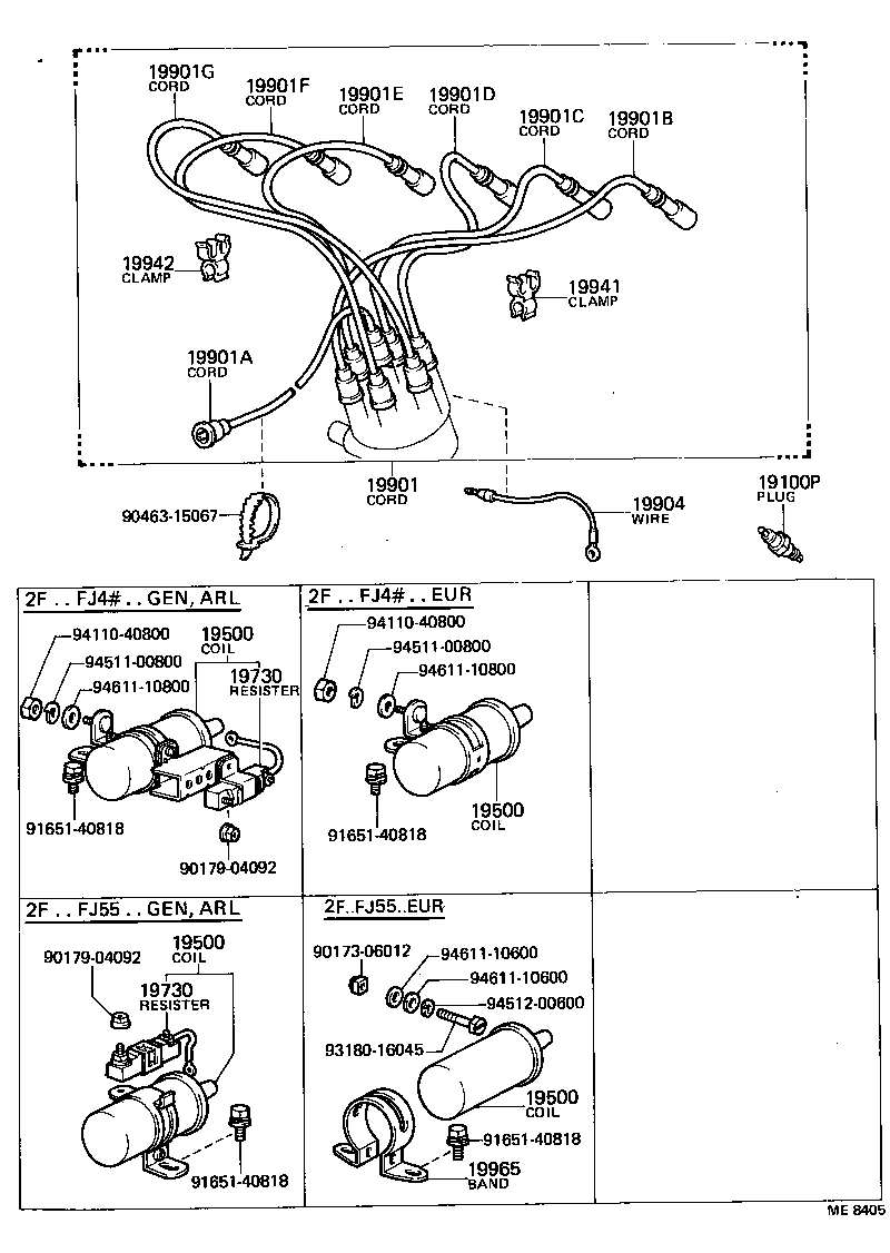  LAND CRUISER 40 45 55 |  IGNITION COIL SPARK PLUG