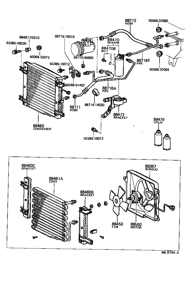  TERCEL |  HEATING AIR CONDITIONING COOLER PIPING