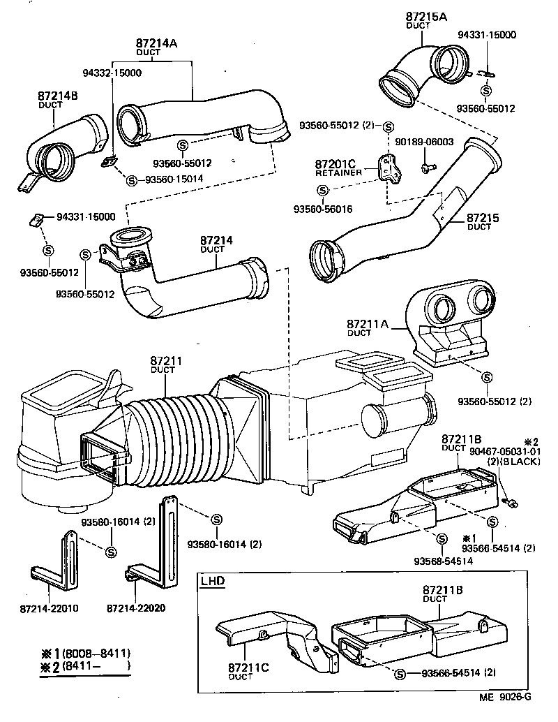  LAND CRUISER 60 |  HEATING AIR CONDITIONING CONTROL AIR DUCT
