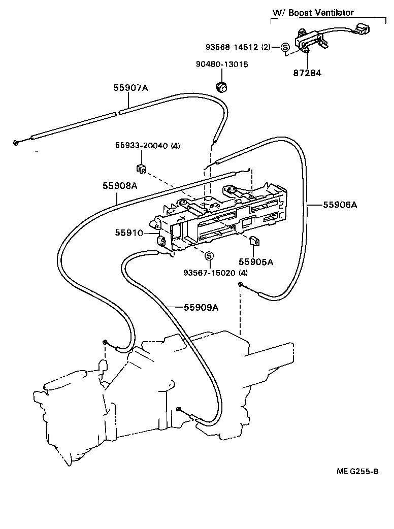  CELICA |  HEATING AIR CONDITIONING CONTROL AIR DUCT