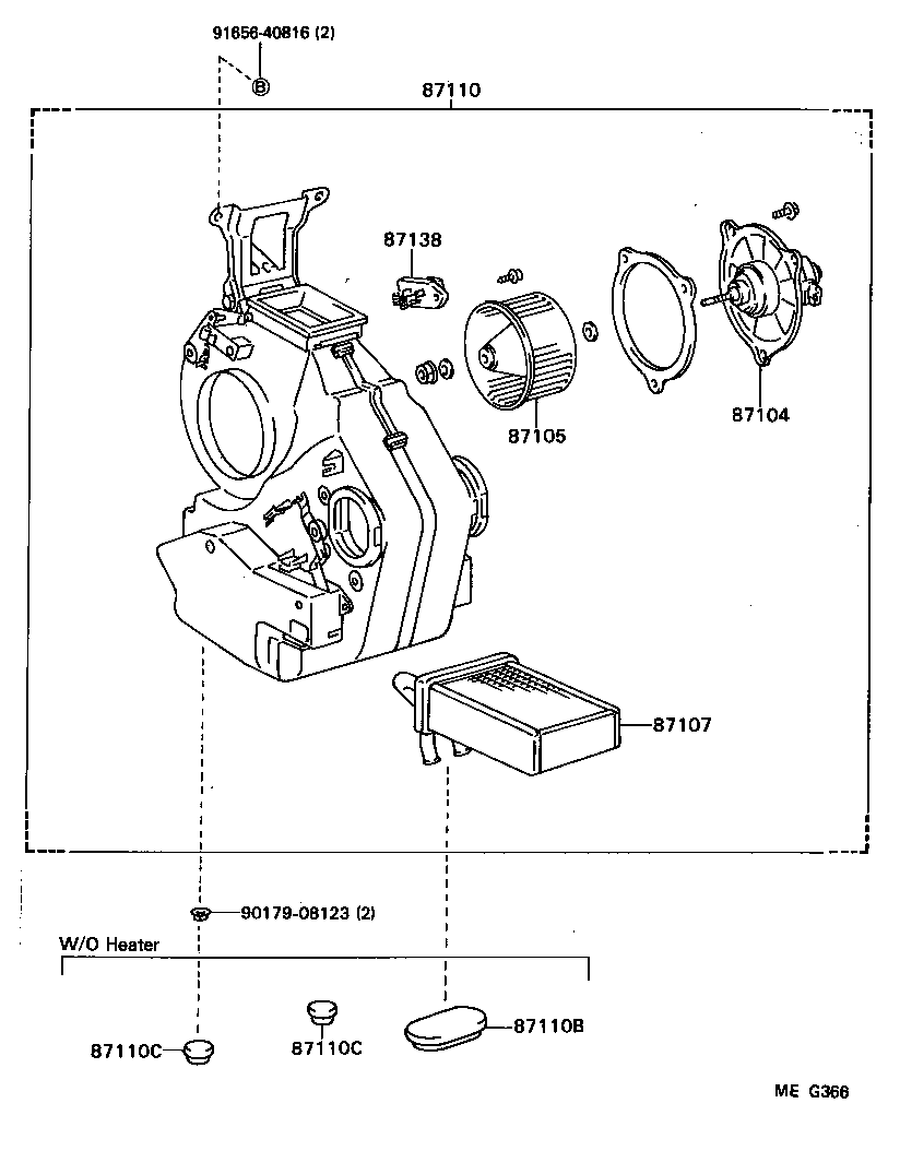  DYNA100 |  HEATING AIR CONDITIONING HEATER UNIT BLOWER