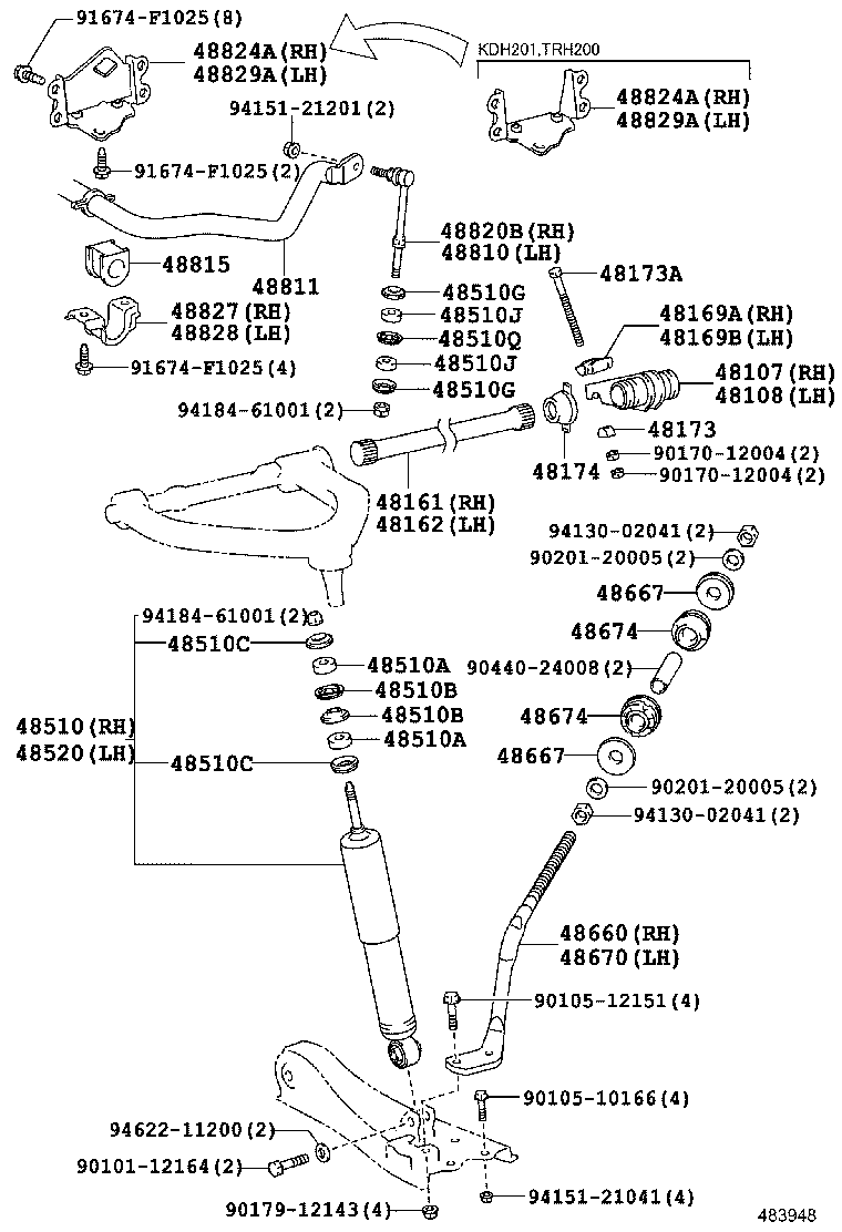  HIACE REGIUSACE |  FRONT SPRING SHOCK ABSORBER