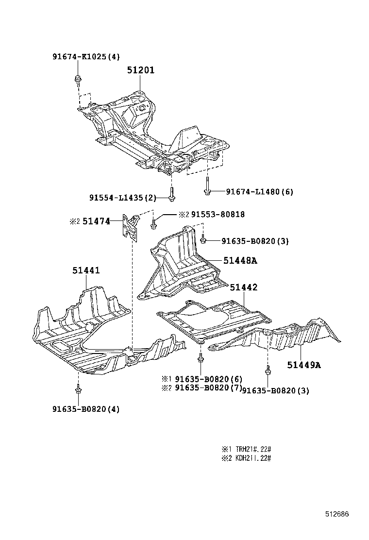 HIACE REGIUSACE | SUSPENSION CROSSMEMBER UNDER COVER