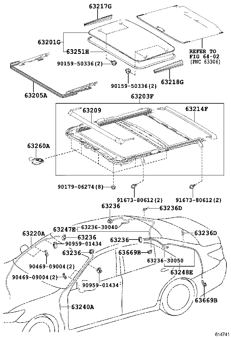  CROWN HYBRID |  ROOF PANEL BACK WINDOW GLASS