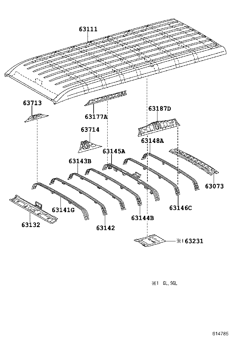  HIACE REGIUSACE |  ROOF PANEL BACK PANEL