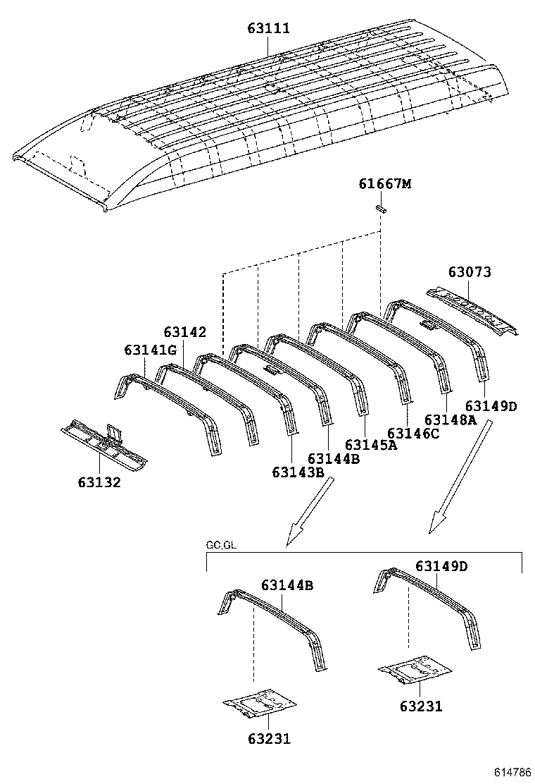  HIACE REGIUSACE |  ROOF PANEL BACK PANEL