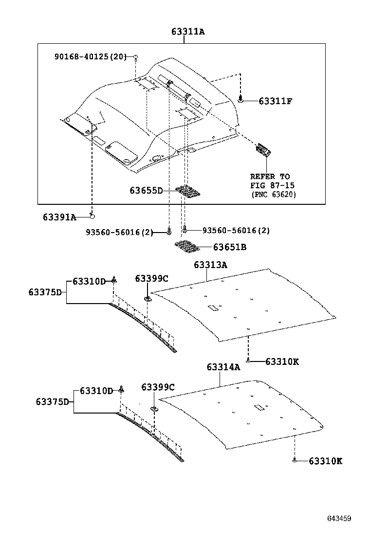  HIACE REGIUSACE |  ROOF HEADLINING SILENCER PAD