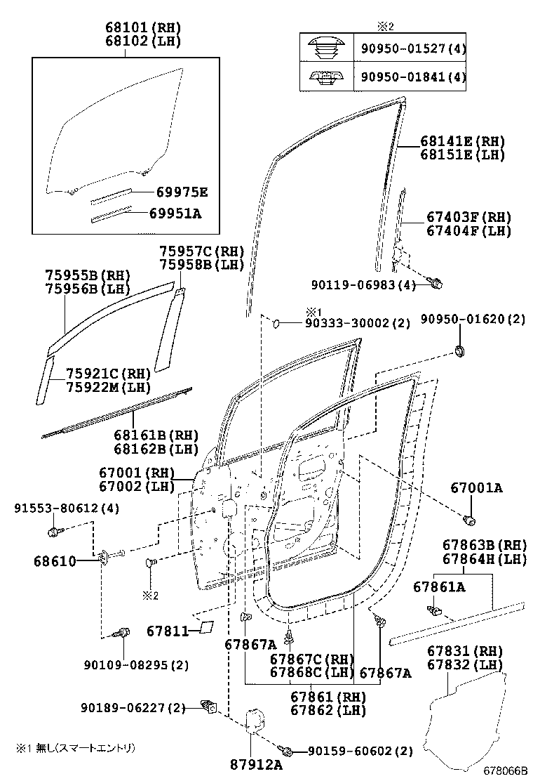  NOAH VOXY |  FRONT DOOR PANEL GLASS