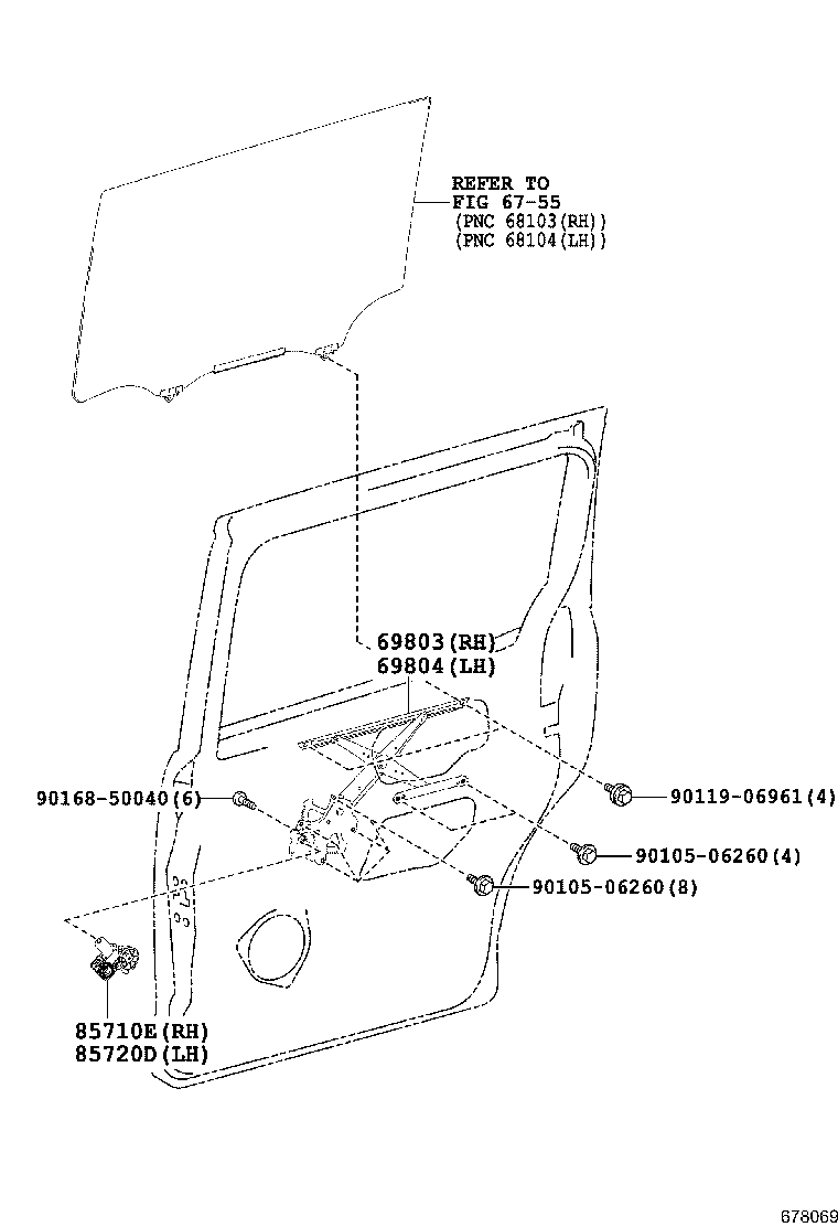  NOAH VOXY |  REAR DOOR WINDOW REGULATOR HINGE