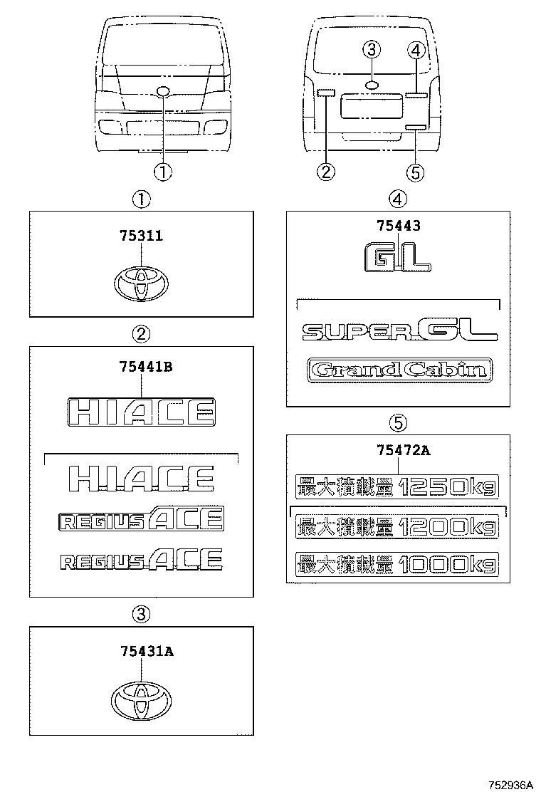  HIACE REGIUSACE |  EMBLEM NAME PLATE