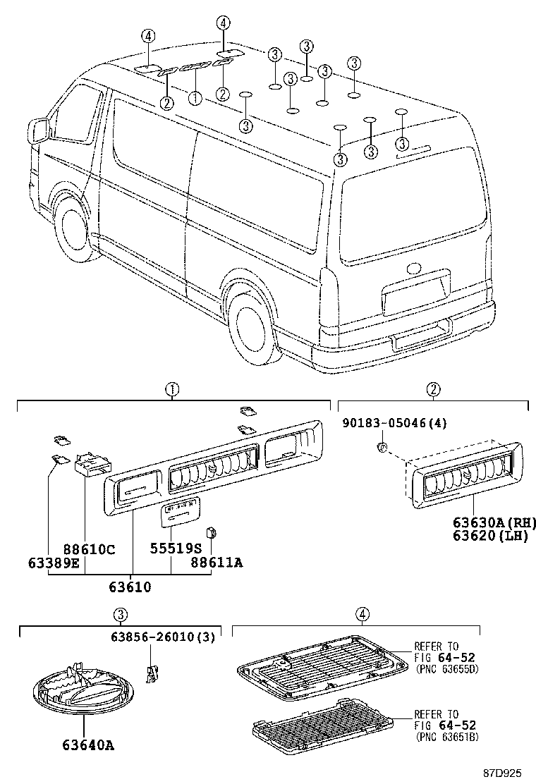  HIACE REGIUSACE |  HEATING AIR CONDITIONING CONTROL AIR DUCT