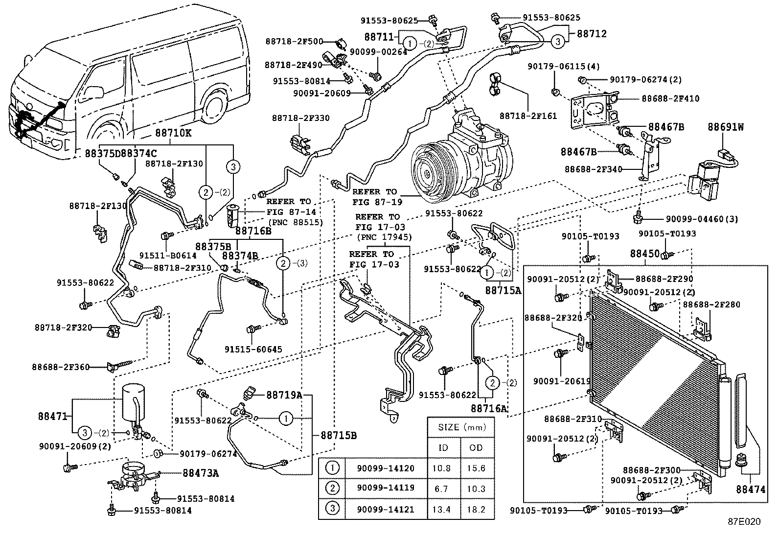  HIACE REGIUSACE |  HEATING AIR CONDITIONING COOLER PIPING