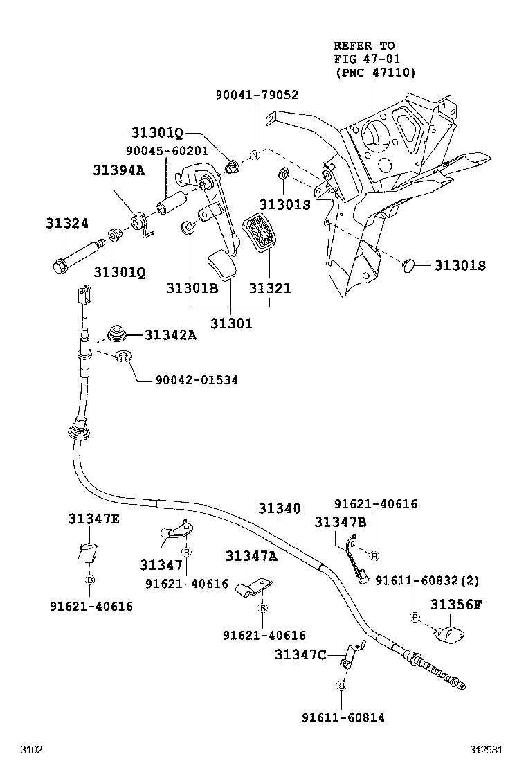  PIXIS TRUCK |  CLUTCH PEDAL FLEXIBLE HOSE
