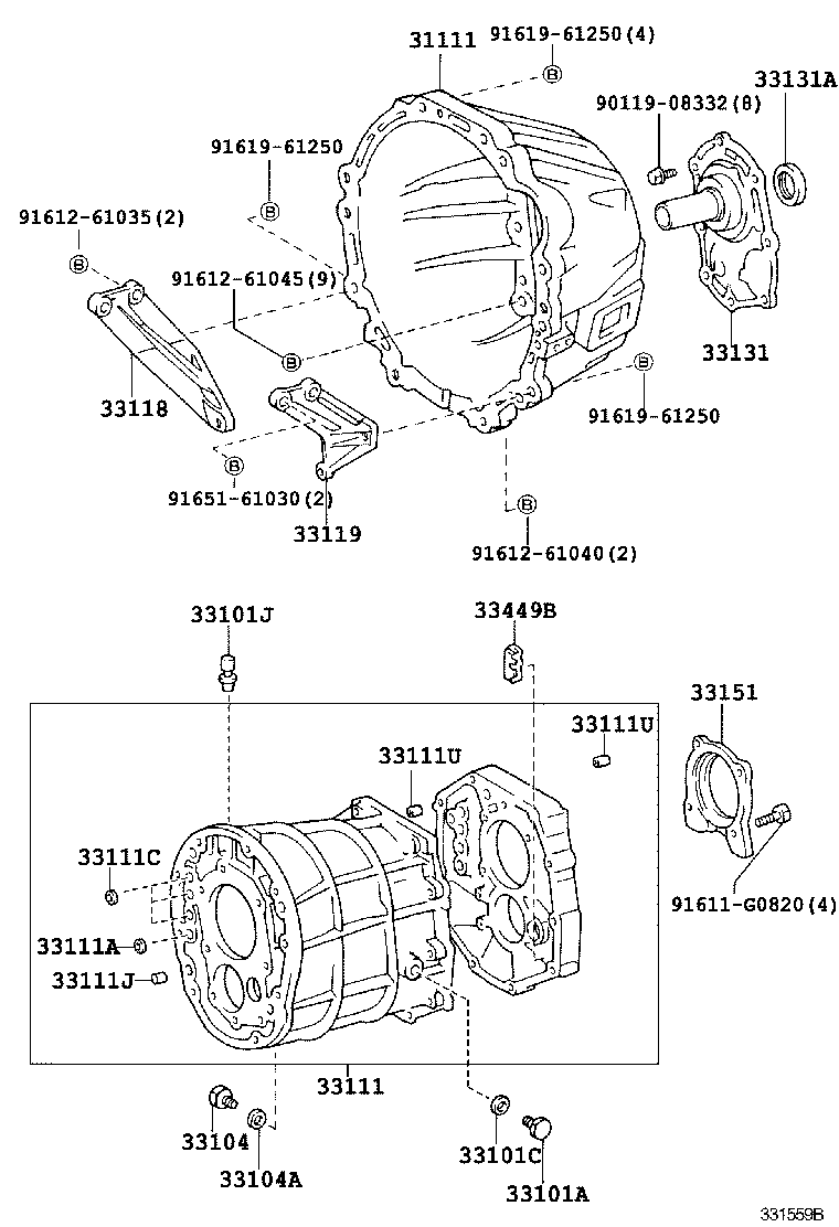 DYNA TOYOACE | CLUTCH HOUSING TRANSMISSION CASE MTM