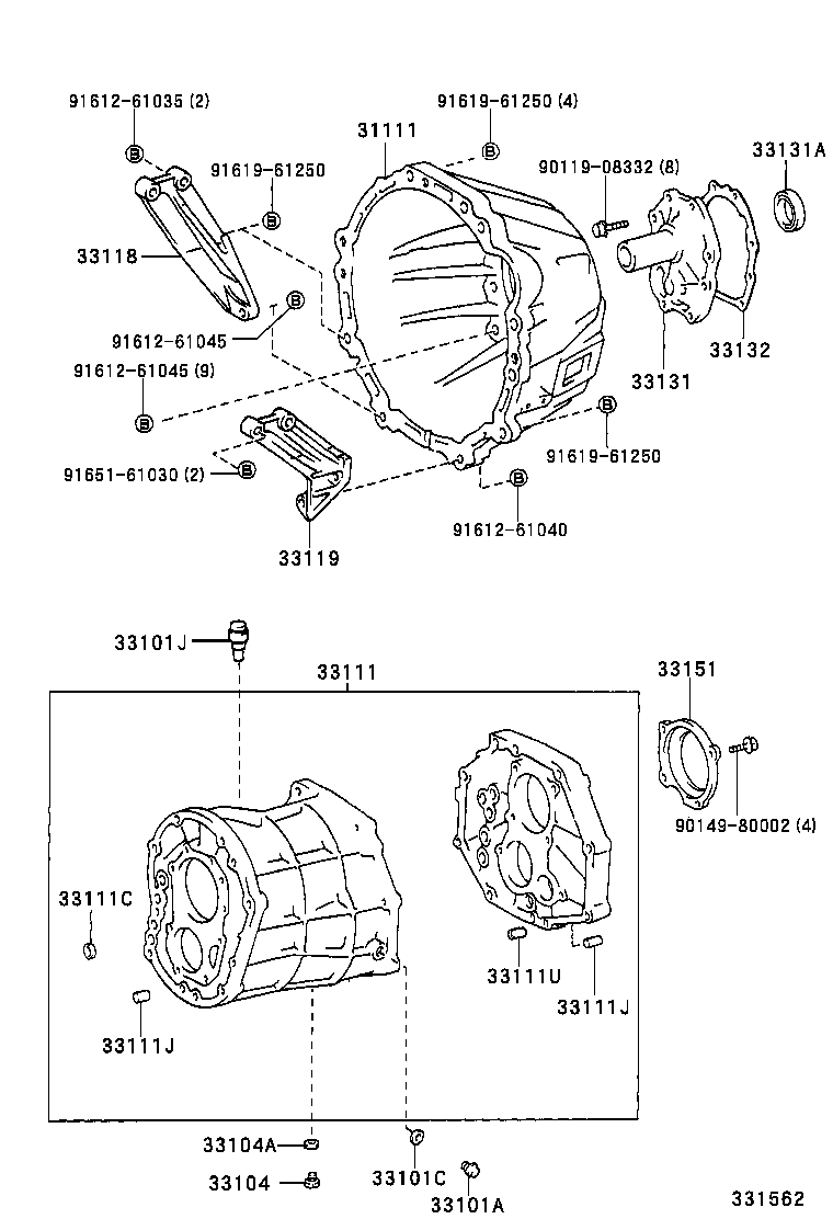  DYNA TOYOACE |  CLUTCH HOUSING TRANSMISSION CASE MTM