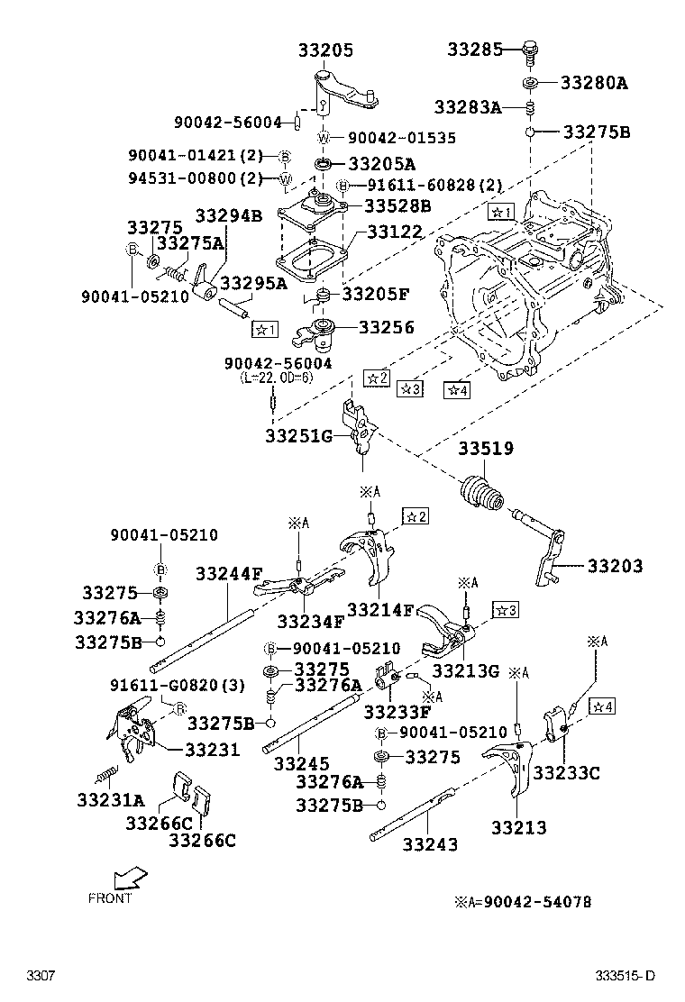  PIXIS TRUCK |  GEAR SHIFT FORK LEVER SHAFT MTM