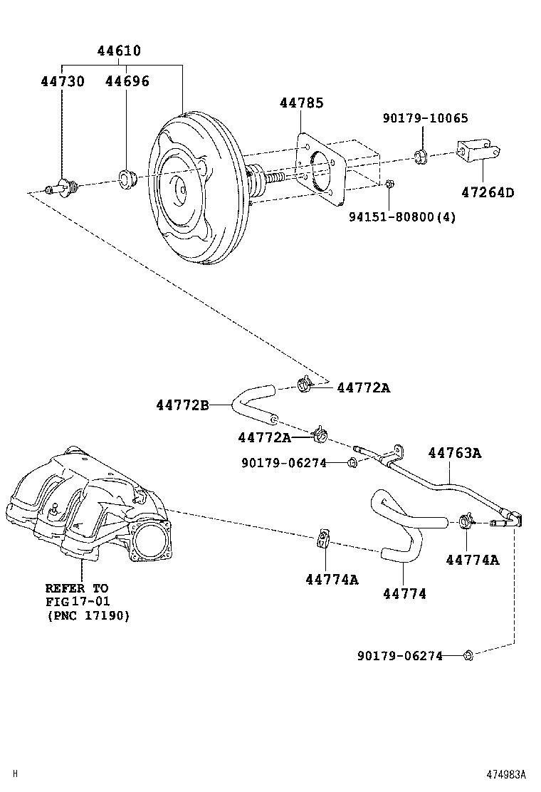  ESTIMA |  BRAKE BOOSTER VACUUM TUBE